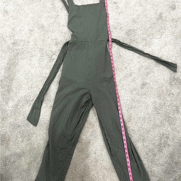 RVCA Sleeveless Jumpsuit Women’s Sz L Green&Black Check Pattern - Picture 9 of 11